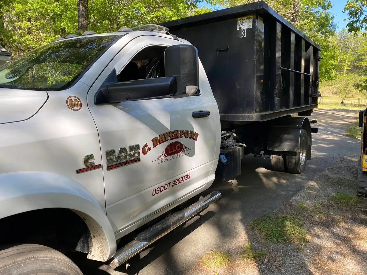 Sears / Davenport dump truck on a job site in Brewster MA