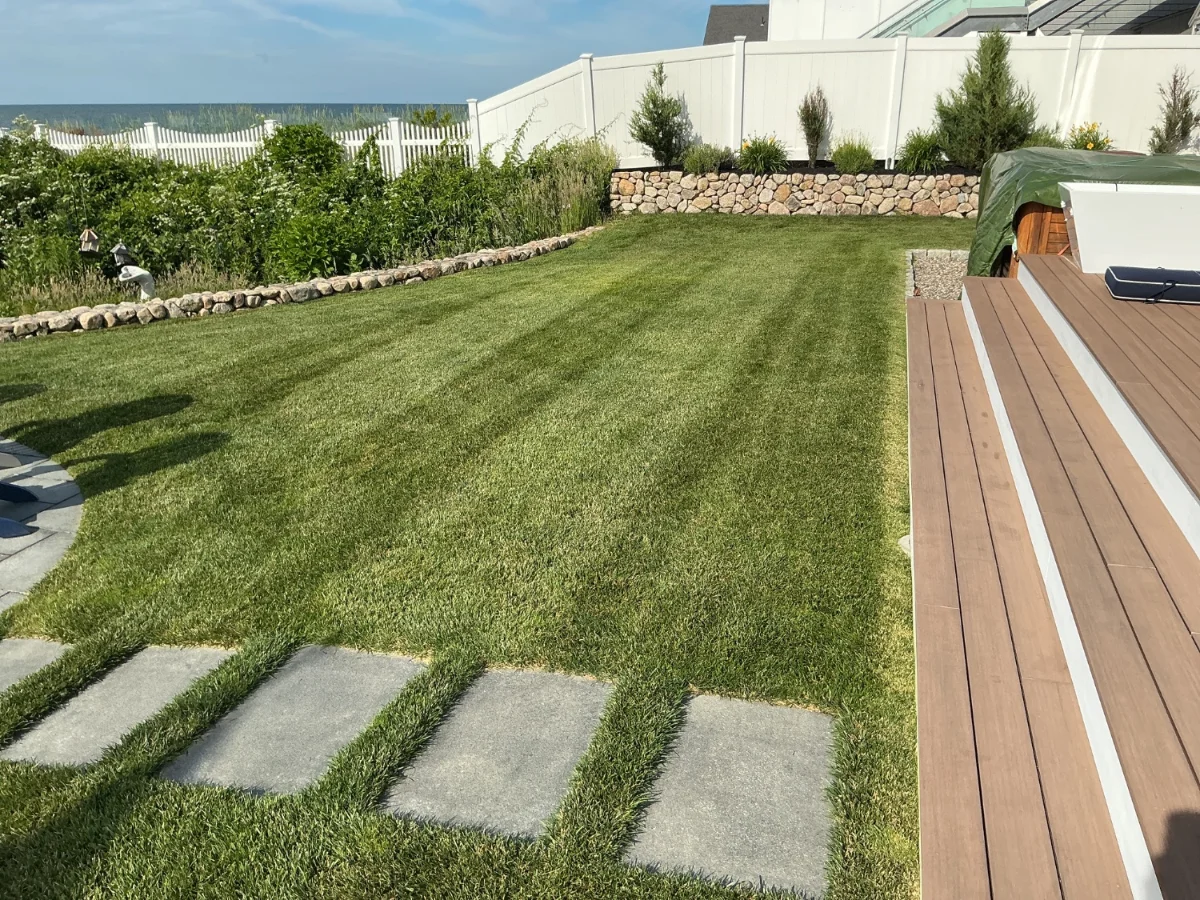 Front lawn landscaping in Dennisport MA