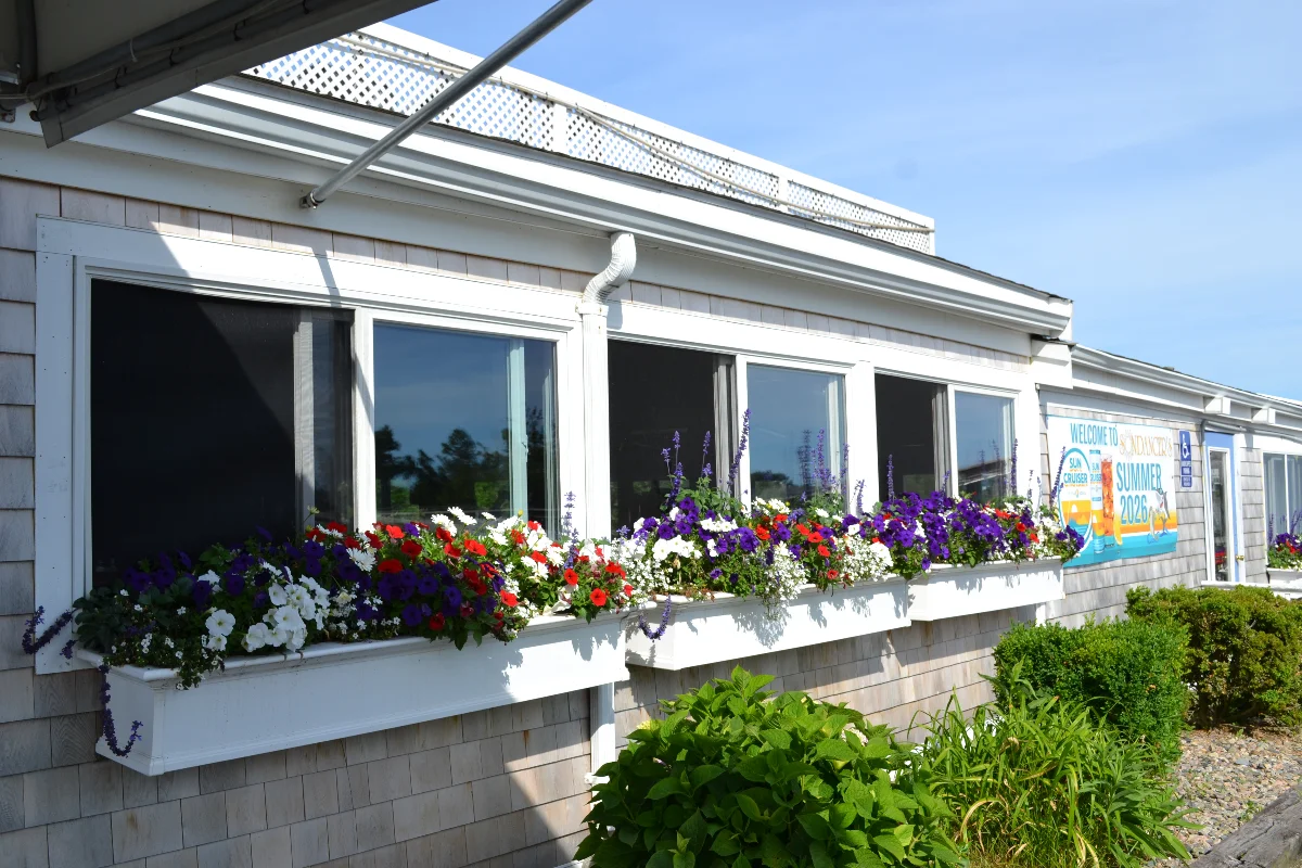 flower box planting on a Cape Cod home