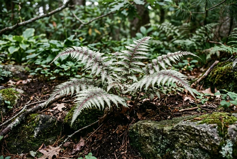 Japanese Painted Fern (Athyrium niponicum)